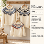 Family Yoked Icelandic style Sweaters- Knitting Pattern, Fair Isle, Women's, Men's, Children  Chunky Bulky wool -Instant Download PDF 26-42"