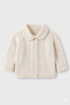 Raglan Sleeve Baby Cardigan & collar Turn up cuffs  Boy Girl  19"- 22" 4 Ply Fingering /3ply /DK 8 ply  Knitting Pattern PDF  download