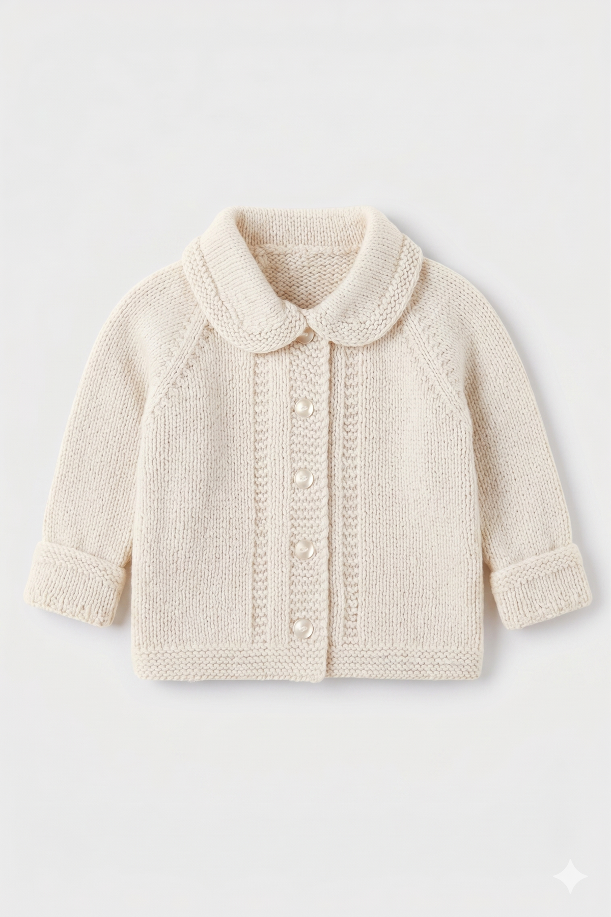 Raglan Sleeve Baby Cardigan & collar Turn up cuffs  Boy Girl  19"- 22" 4 Ply Fingering /3ply /DK 8 ply  Knitting Pattern PDF  download