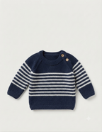 Easy Knit Babies Toddlers Striped Raglan Jumper & Hat -Button shoulder Knitting Pattern- 17"- 20" (6 m 24 m) DK (8ply)