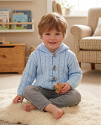 Baby Cable Knit Cardigan, Hat & Hooded Jacket Pattern (PDF Download) Premature -22"