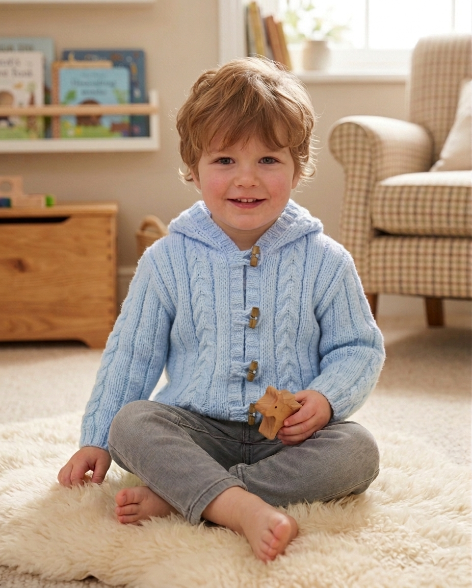 Baby Cable Knit Cardigan, Hat & Hooded Jacket Pattern (PDF Download) Premature -22"