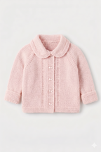 Raglan Sleeve Baby Cardigan & collar Turn up cuffs  Boy Girl  19"- 22" 4 Ply Fingering /3ply /DK 8 ply  Knitting Pattern PDF  download