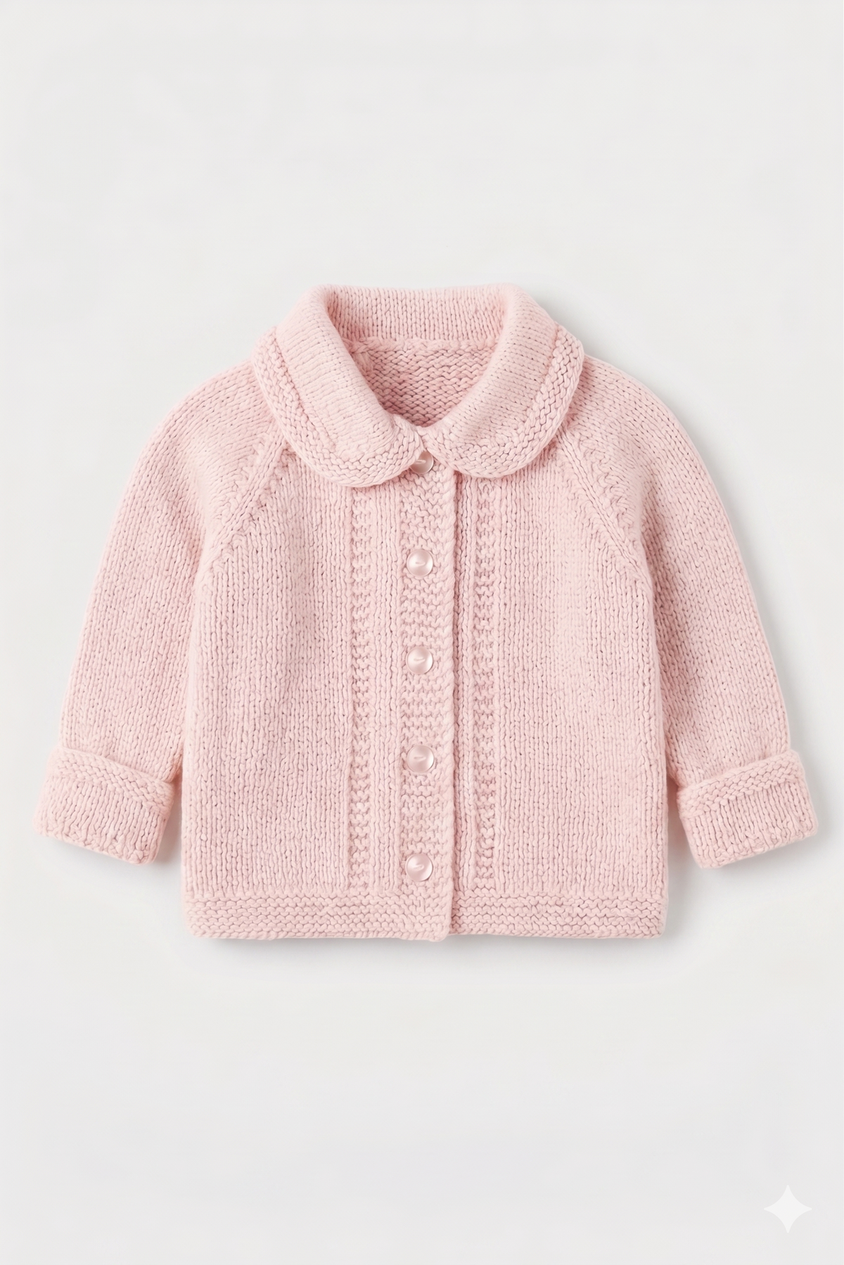 Raglan Sleeve Baby Cardigan & collar Turn up cuffs  Boy Girl  19"- 22" 4 Ply Fingering /3ply /DK 8 ply  Knitting Pattern PDF  download