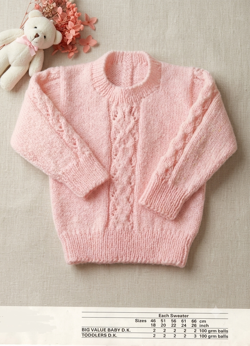 Baby Toddler Sweaters Knitting Pattern DK 18–26” Chest 3 Designs