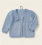 Girls Round neck Lacy frilled yoke Jumper Embroidered flowers Knitting pattern Size 18" - 22" Download Knitting Pattern PDF (Copy)