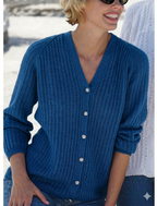 Woman's  Textured Cardigan -V neck style- DK (8PLY) and 4 Ply Fingering versions on 1 pattern 32 - 42" Download PDF Knitting Pattern