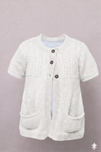 Girls Short Sleeve Cardigan Vest Knitting Pattern 5 Ply Ages 2–10 PDF