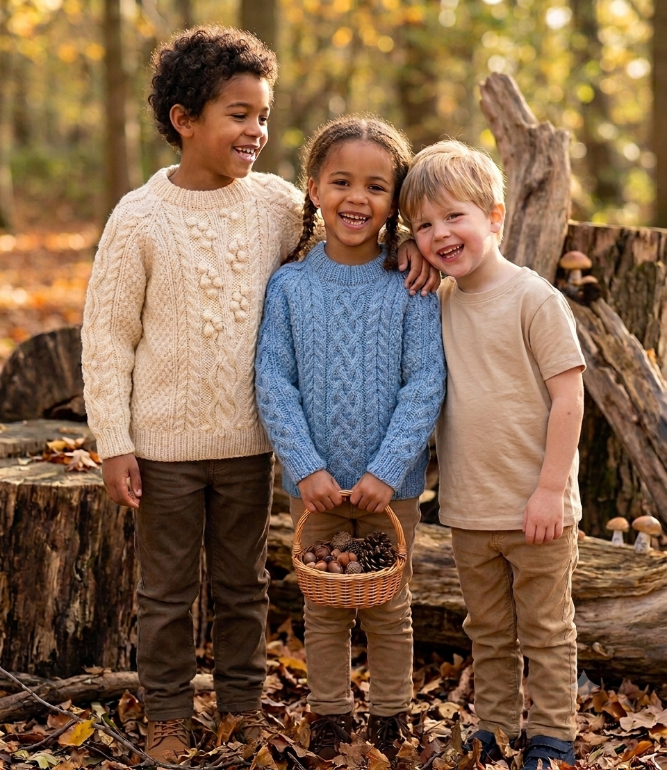 Aran Sweaters Baby Children Knitting Pattern 18–28in PDF