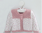 Baby Cardigan Knitting Pattern DK Long & Cap Sleeves 14–22 Inch Chest
