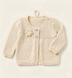 Girls Round neck Lacy frilled yoke Jumper Embroidered flowers Knitting pattern Size 18" - 22" Download Knitting Pattern PDF (Copy)