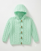 Baby Cable Knit Cardigan, Hat & Hooded Jacket Pattern (PDF Download) Premature -22"