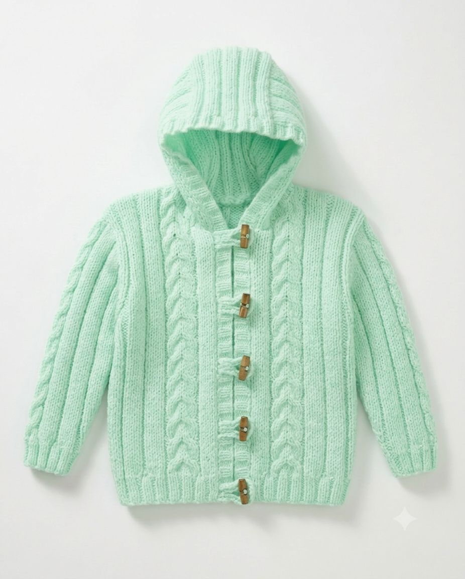Baby Cable Knit Cardigan, Hat & Hooded Jacket Pattern (PDF Download) Premature -22"
