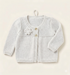 Girls Round neck Lacy frilled yoke Jumper Embroidered flowers Knitting pattern Size 18" - 22" Download Knitting Pattern PDF (Copy)