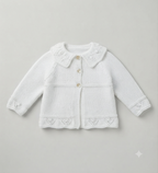 Girl's Cardigan frilled Eyelet  hem Plain neck or Collar Raglan sleeves 16" - 26" ( 0-7yrs) DK 8Ply Light worsted Knitting pattern PDF