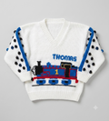 Knitting Pattern- Boys - Girls Thomas the Tank Engine V Neck Sweater- Jumper- DK -8 ply- fits 20 - 28" chest- Download PDF