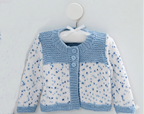 Baby Cardigan Knitting Pattern DK Long & Cap Sleeves 14–22 Inch Chest