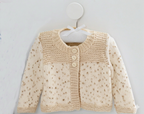 Baby Cardigan Knitting Pattern DK Long & Cap Sleeves 14–22 Inch Chest