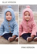Baby Boy- Girls Hoodie Crochet Jacket pattern- Hooded Jacket in Aran 10 ply Worsted wool- fits 20"-23"  Crochet Pattern Download PDF