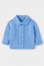 Raglan Sleeve Baby Cardigan & collar Turn up cuffs  Boy Girl  19"- 22" 4 Ply Fingering /3ply /DK 8 ply  Knitting Pattern PDF  download