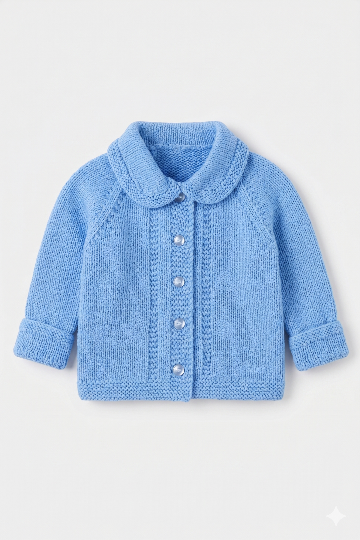 Raglan Sleeve Baby Cardigan & collar Turn up cuffs  Boy Girl  19"- 22" 4 Ply Fingering /3ply /DK 8 ply  Knitting Pattern PDF  download