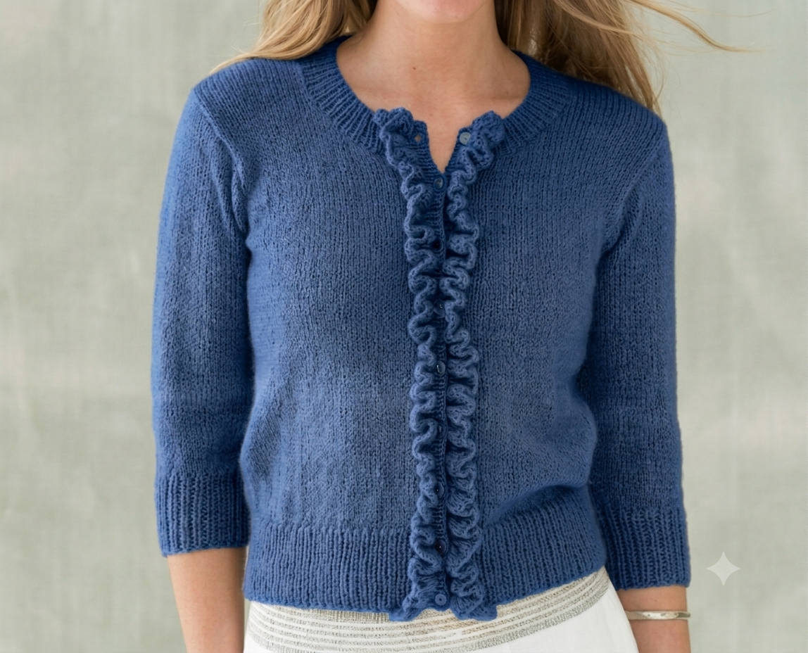 DK Knitting Pattern Frill Cardigan & Top 28–42 in womans