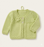 Girls Round neck Lacy frilled yoke Jumper Embroidered flowers Knitting pattern Size 18" - 22" Download Knitting Pattern PDF (Copy)