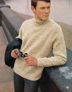 Vintage  Mens Polo Neck Sweater Knitting Pattern DK 38–44" PDF