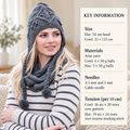 Cable Cowl, Snood, Scarf, Neck Warmer, with ear flap hat- Knitting Pattern - Aran 10 ply worsted yarn -Knitting pattern PDF download