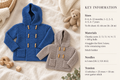 Quick Knit Baby Toddler Easy Garter stitch Duffle Jacket with hood- Pockets Chunky Bulky 12 ply" 16" -26" (0-7y) Download Knitting pattern