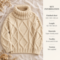 Woman's Big Chunky Knit  Polo Neck Cable Sweater - Bulky Sweater Knitting Pattern  fits 32-44 chest Knitting Pattern download PDF