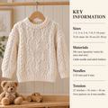 Childrens round neck Sweater- Cable Pattern DK 8 ply Light worsted wool  22-30" ( 1 - 10 Years)  Boy Girl knitting pattern download PDF