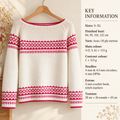 Woman's modern fairisle raglan sweater knitted in the round  33" - 48" ~ aran 10 ply worsted knitting pattern pdf download