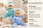 Baby Dolls Knitted  Pram set  sweater dungarees cardigan Dolls Clothes 12-22 inch DK 8 Ply Yarn Knitting Pattern PDF download