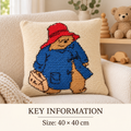 Vintage Crochet Pattern Paddington cushion cover 40 cm square DK