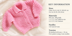 Baby Easy Cardigan collar~jumper & Cross over Cardigan Knitting Pattern -DK-8ply(Light Worsted yarn)  Download PDF -14-24" Blackberry Stitch