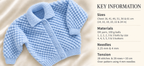 Baby Easy Cardigan collar~jumper & Cross over Cardigan Knitting Pattern -DK-8ply(Light Worsted yarn)  Download PDF -14-24" Blackberry Stitch