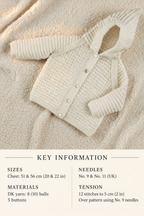 Easy Beginner Baby Hooded Jacket -Boy or Girl- DK-8ply Knitting Pattern 20-22" chest Download PDF
