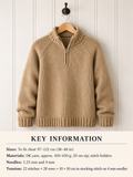 Mens Raglan Zip Jumper Knitting Pattern - DK Wool, Oversize Fit (PDF Download)