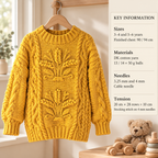 Wheatsheaf Cable Sweater Boy- Girl- Knitting Pattern -DK / 8Ply Light worsted wool needed- Knitting pattern PDF Download- 3-6 YEARS