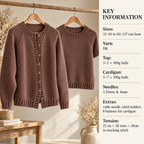 Womens round Neck Short sleeve Raglan Sweater Top & Cardigan- Twin set -Easy Knit 32"-54" in DK 8ply Wool Knitting Pattern PDF download