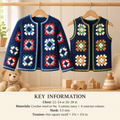 Girl's Crochet Granny Squares Cardigan & Waistcoat 4ply Fingering yarn or Cotton No 3  Download PDF 22- 28 Chest- Crochet pattern vintage