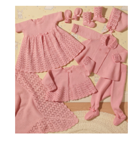Baby Christening Set Knitting Pattern – vintage Layette  3 ply fingering heirloom Knit