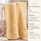 Baby Tulip Motif Blanket-Afghan -Shawl in DK- 8Ply -Worsted Weight Yarn . Measures 41" x 51"  PDF Knitting Pattern Instant Download