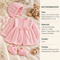Baby Girl Matinee Jacket Bonnet Booties Set in 3 ply yarn- fits 16" - 20" PDF Vintage Knitting Pattern PDF Download
