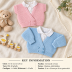 Baby Garter Stitch Cardigan & Waistcoat Knitting Pattern (PDF)