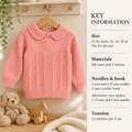 Vintage Girls Ribbed Jumper Knitting Pattern, DK, 4 Ply (PDF Download)