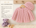 Crochet Hat & Yoked Cardigan Pattern – Girls DK Yarn (Birth - 7 yrs) (Download PDF)