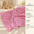 Popular Traditional Embossed leaves Baby Afghan- Blanket Cot- Pram Vintage knitting pattern in 4ply Fingering yarn 61 x 89 cm Download PDF