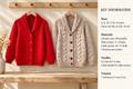 Girl Boy Plain or Patterned Chunky Jackets- Easy knit Chunky- Bulky 12 Ply wool- fits 6-14 years- Knitting pattern Download PDF